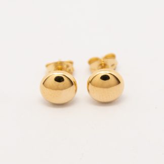 9ct Yellow Gold Flat Ball Stud Earrings & a Gold Filled Scroll_0