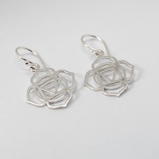 Stg/Silver Origami Flower Earrings_0