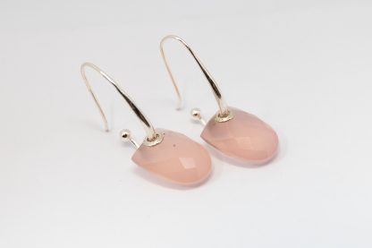 Stg/silver Pink Drop Earrings_0