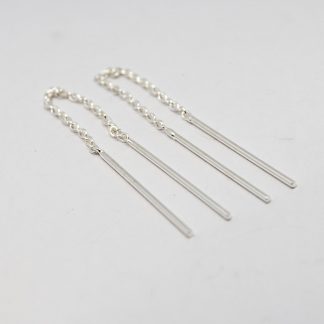 Stg/silver Thread Earrings_0