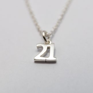 Jewelcraft Sterling Silver Small 21st Pendant_0