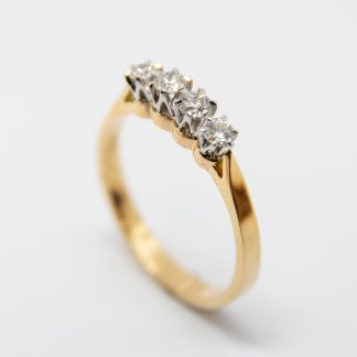 9ct 4-Stone Diamond Ring_0