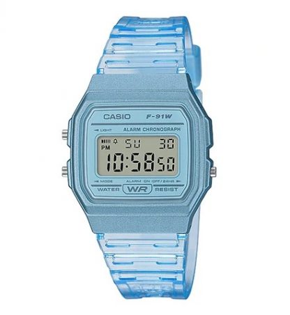 Casio Digital Watch W/R, Chrono, Alarm Blue Trans Case & Strap_0