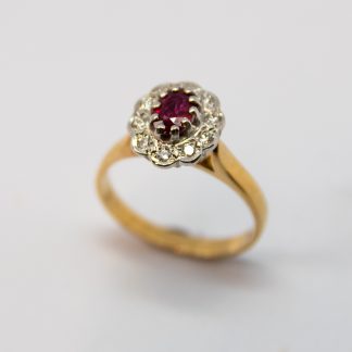 9ct Ruby and Diamond Cluster Ring_0