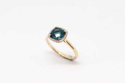 London Blue Topaz & Diamond Ring_0