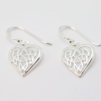 Stg/silver Drop Heart Earrings_0