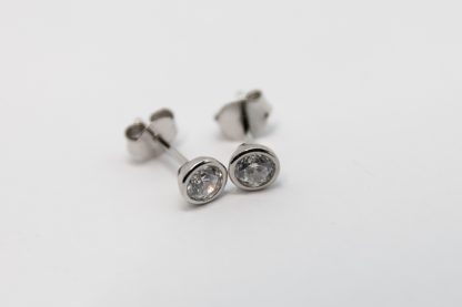 Stg/silver CZ Stud Earrings_0