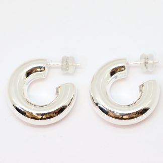 Stg/silver Hoop Earrings_0