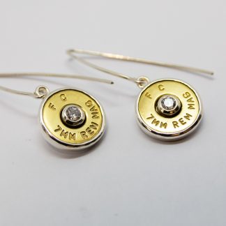 Stg Brass Shell Earrings with CZ Centres_0