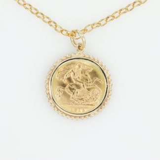 9ct Gold Twist With 22ct Half Sovereign_0