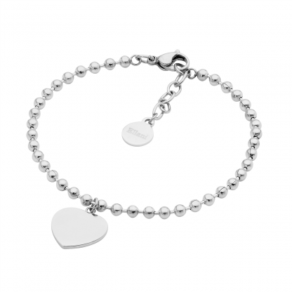 S/Steel Ball Chain Bracelet with a Heart_0