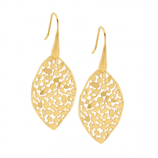 S/Steel Gold Leaf Earrings_0