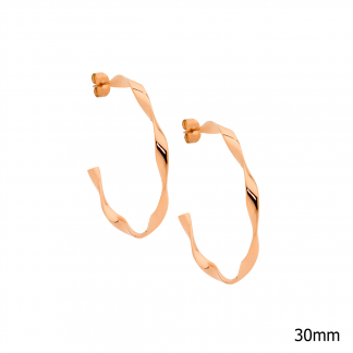 S/Steel Rose Gold Hoop Earrings_0