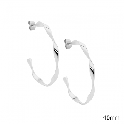 S/Steel Twist Hoop Earrings_0