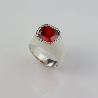 Stg Multi Claw Ring 11mm CZ Orange_0