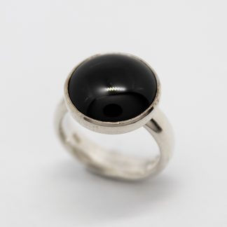 Stg Handmade Onyx Ring & Plain Band_0