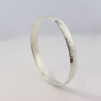 Stg Hammered Finish Bangle 7mm Handmade_0