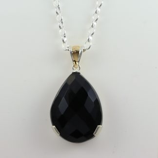 Stg Black Onyx Pear Shape Pendant_0