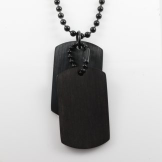 Black S/steel Double Dog Tags_0