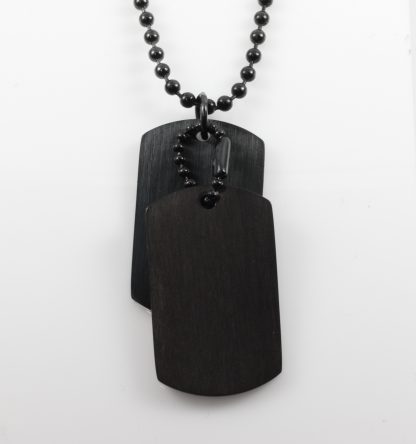 Black S/steel Double Dog Tags_0