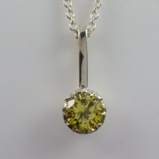 Stg Bubble Pendant 7mm CZ Yellow_0