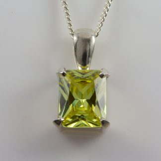 Stg 10x8 CZ Pendant Yellow_0