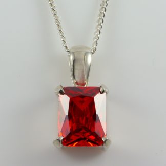 Stg 10x8 CZ Pendant Orange_0