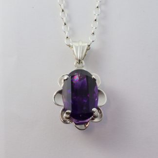 Stg 4 Claw 18x13 Oval Fancy Cut Amethyst Pendant_0