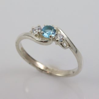 Stg/silver CZ Birthstone Ring_0