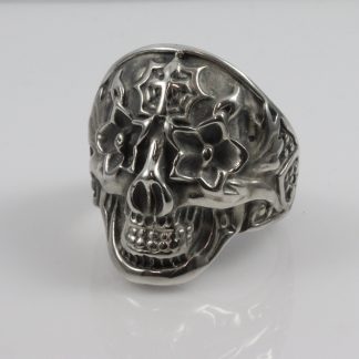 Stg Floral Skull Ring_0