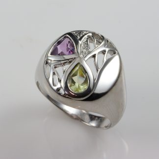 Stg/silver Amethyst & Lemon Citrine Ring_0