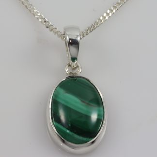 Stg/silver Malachite Pendant_0