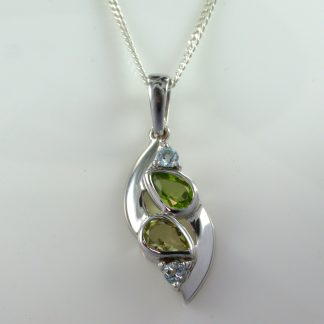 Stg/silver Peridot & Citrine Pendant_0