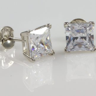 Stg/silver Square CZ Earrings_0