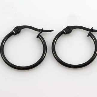 Stainless Steel Black Hoops_0