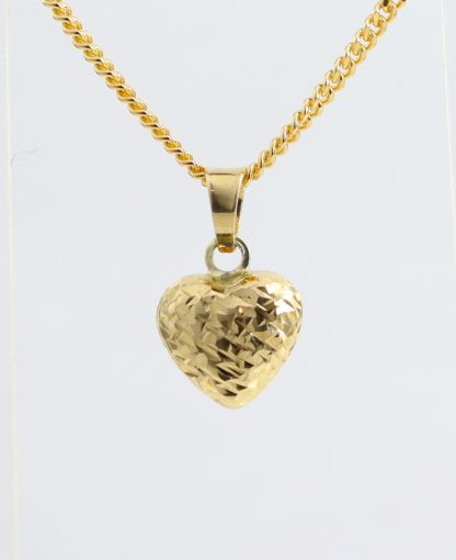 9ct Textured Puffed Heart Pendant_1