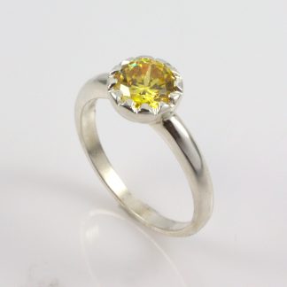 Stg Yellow CZ Bubble Ring_0