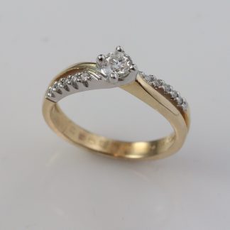 9ct Gold Diamond Crossover Ring_0