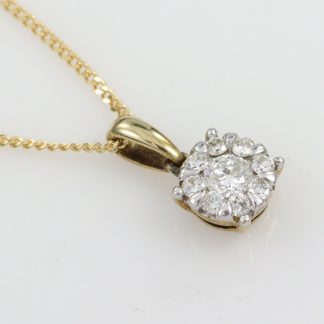 9ct Yellow Gold 0.25ct Diamond Pendant_0