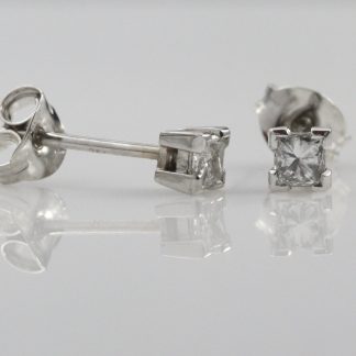 18ct White Gold Double Bezel Diamond Earrings 0.25ctTDW_0