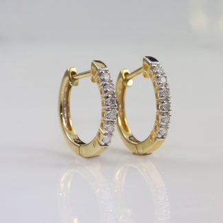 9ct Gold Diamond Huggies_0