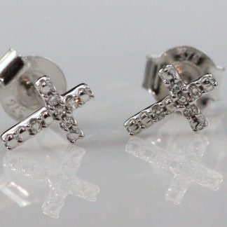 9ct Diamond Cross Earrings_0
