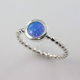 Stg/silver Manufactured Opal Ring_0
