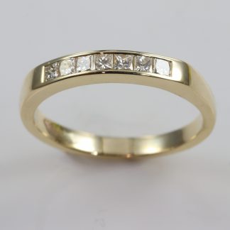 9ct Yellow Gold Channel Set 0.35ct TDW Princess Cut Diamond_0