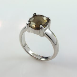 Stg/silver Smokey Quartz Dress Ring_0