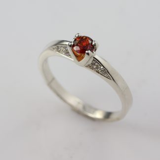 Stg/silver Garnet Ring_0