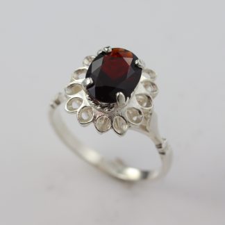 Stg/silver Garnet Ring_0