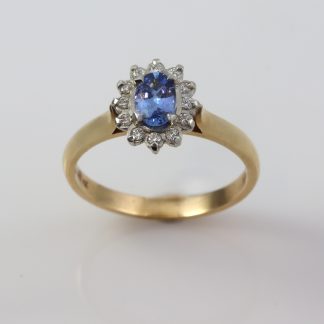 9ct Celyon Sapphire & Diamond Cluster Ring_0