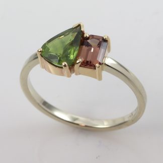 9ct Gold Green & Chocolate Sapphire Ring_0