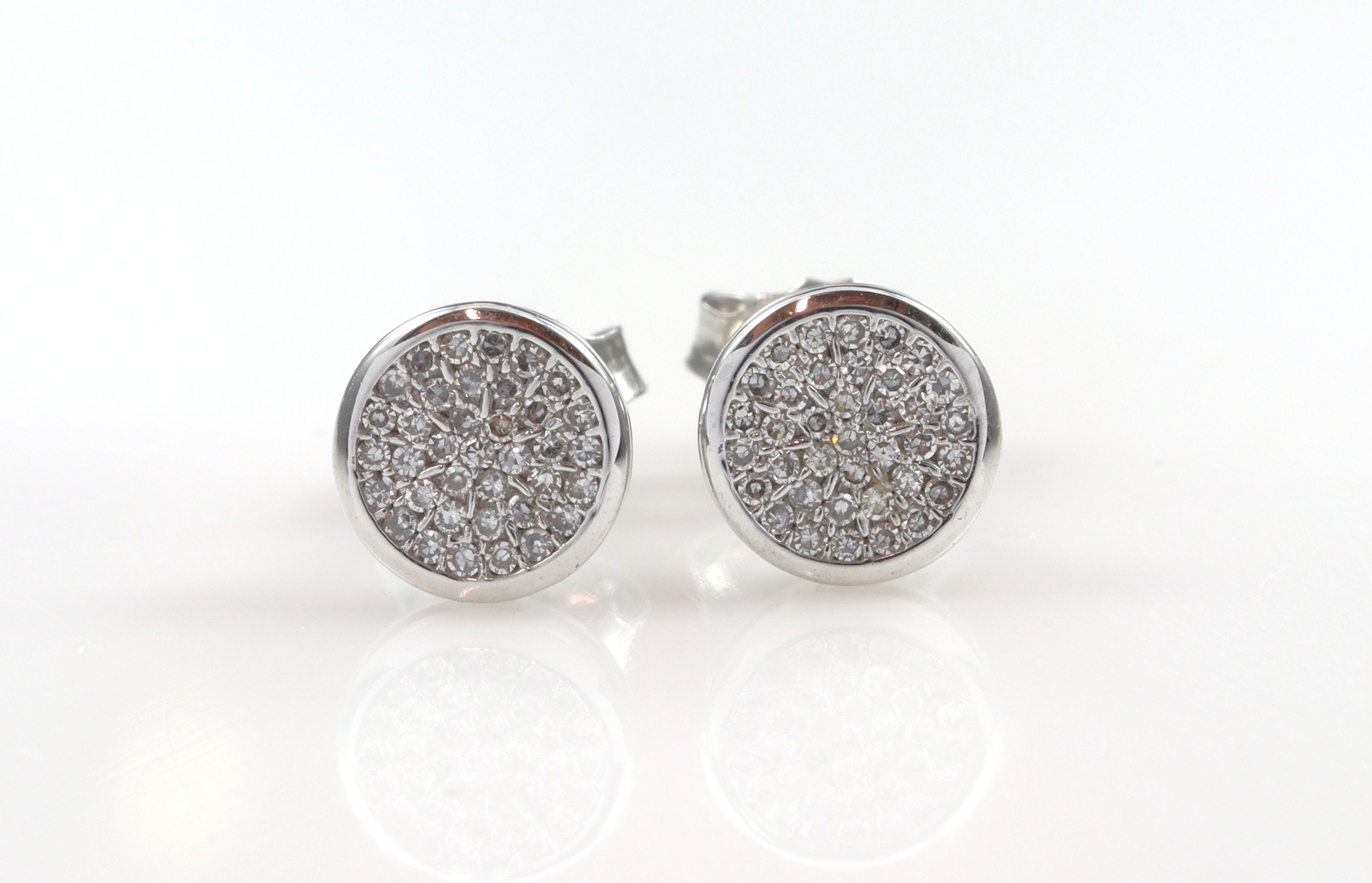 9ct White Gold Multi Diamond Studs_0